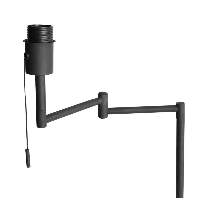Industrielle schwarze Stehlampe mit Rattanschirm Mexlite Bella – Bild 3