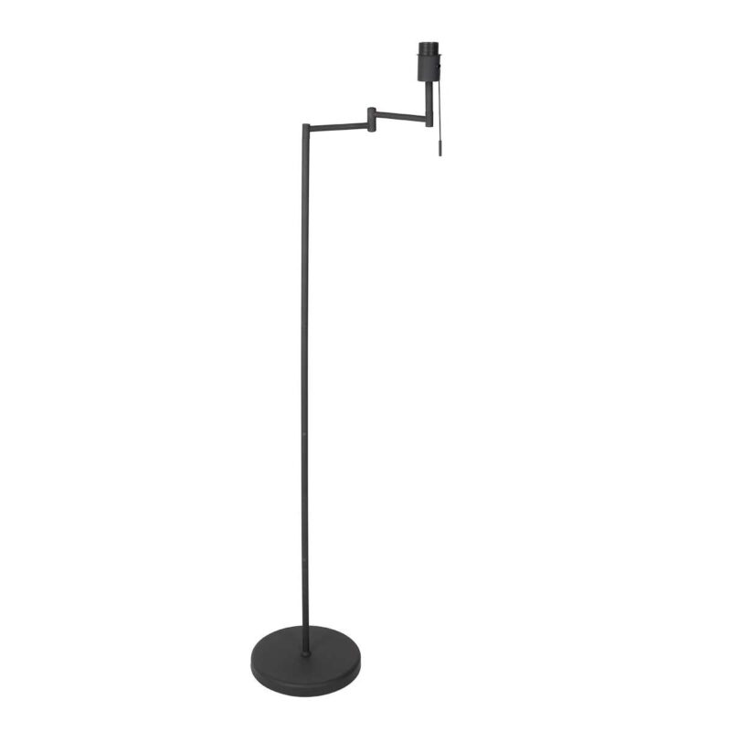 Industrielle schwarze Stehlampe mit Rattanschirm Mexlite Bella – Bild 7
