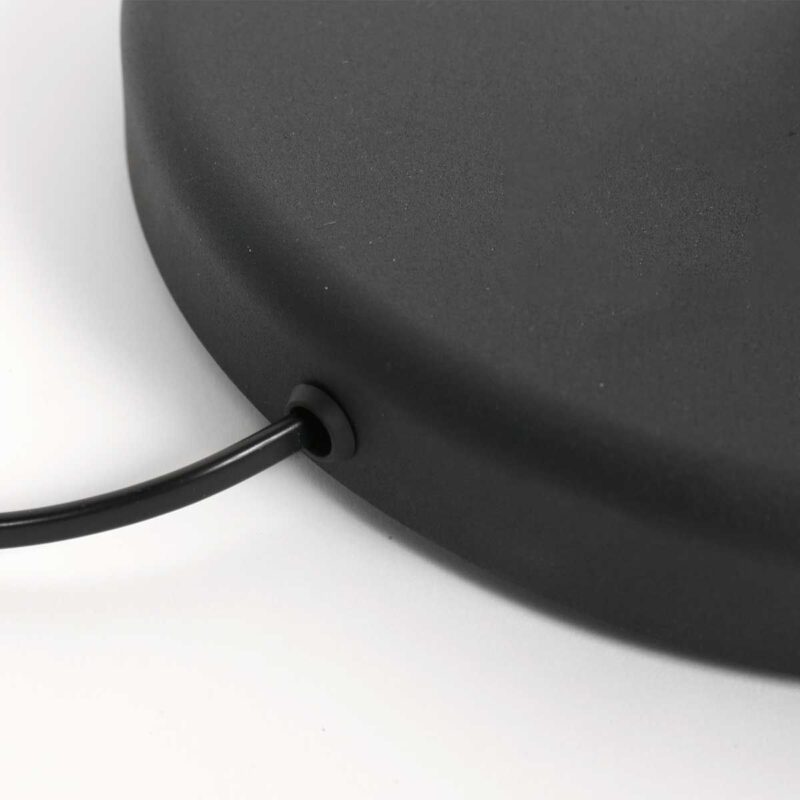 Industrielle schwarze Stehlampe mit Rattanschirm Mexlite Bella – Bild 9