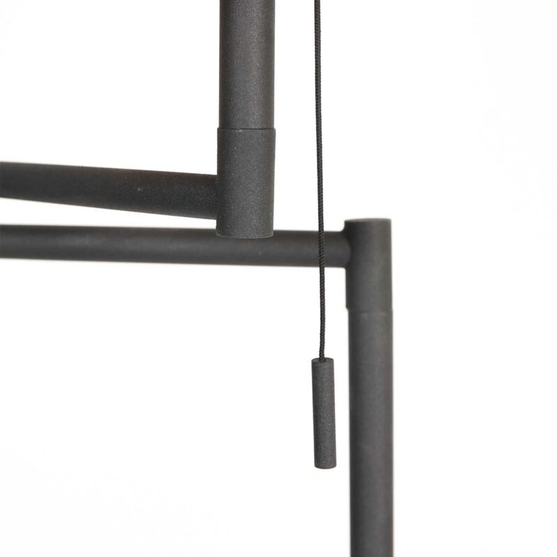 Industrielle schwarze Stehlampe mit Rattanschirm Mexlite Bella – Bild 10