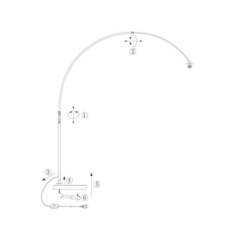 Weiße Bogenlampe mit Rattanschirm Steinhauer Sparkled Light – Bild 9