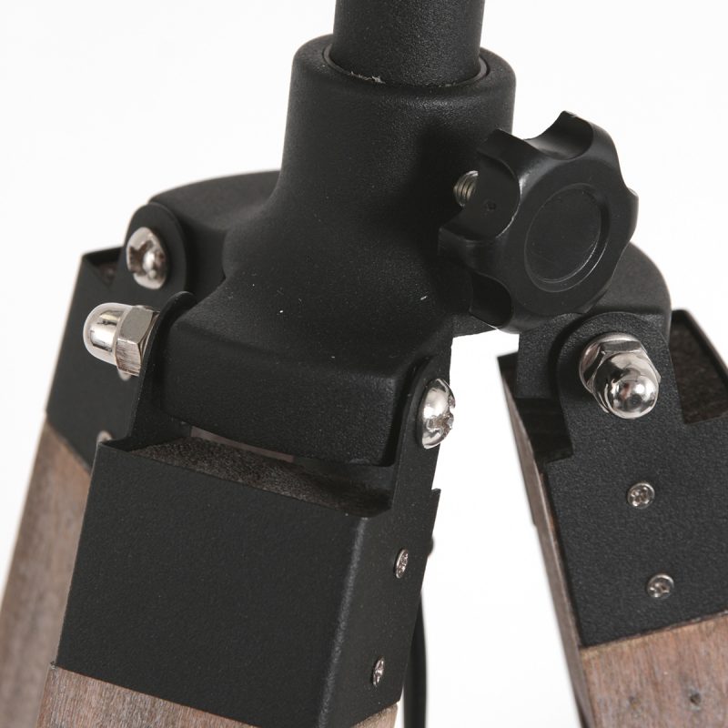 Retro schwarze Leinen-Stehlampe Mexlite Triek – Bild 3