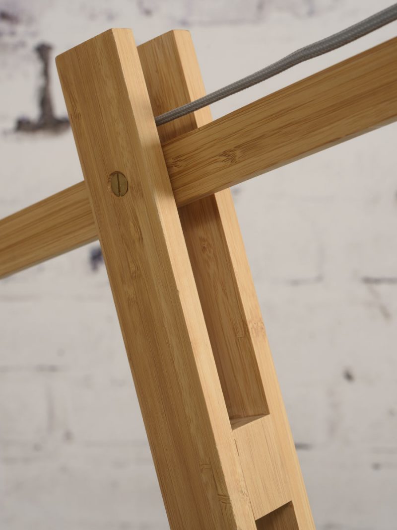 Bambus-Stehlampe mit grünem Leinenschirm GOOD&MOJO Montblanc – Bild 4