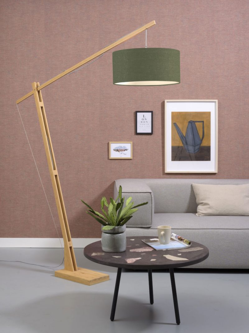 Bambus-Stehlampe mit grünem Leinenschirm GOOD&MOJO Montblanc – Bild 5