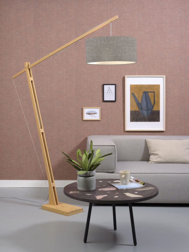 Bambus-Stehlampe mit hellgrauem Leinenschirm GOOD&MOJO Montblanc – Bild 5