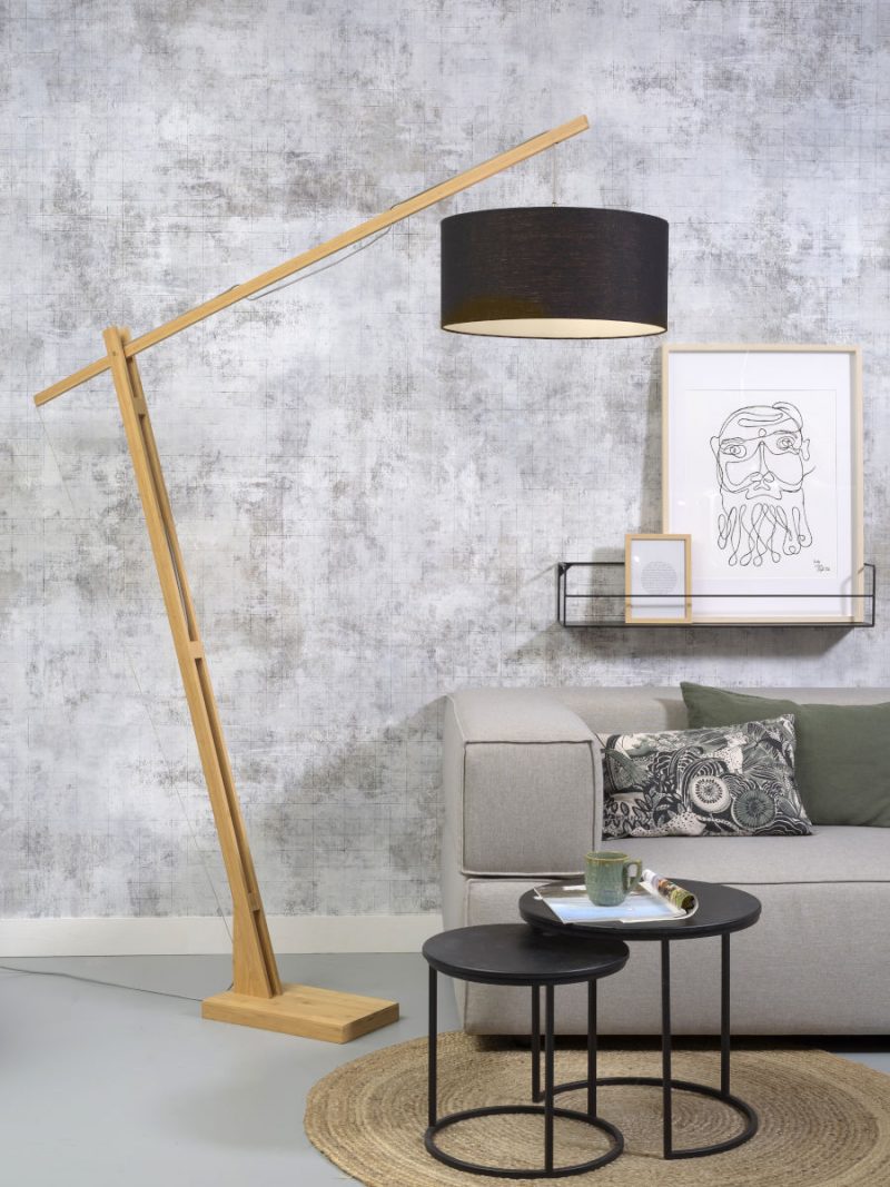 Bambus-Stehlampe mit schwarzem Schirm GOOD&MOJO Montblanc – Bild 2