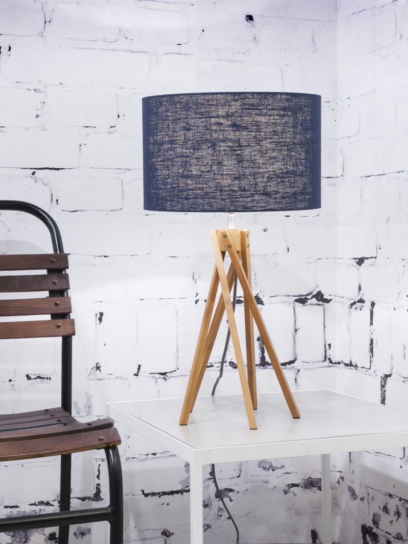 Blaue bohemian Bambus Leinen Tischlampe GOOD&MOJO Kilimanjaro – Bild 2