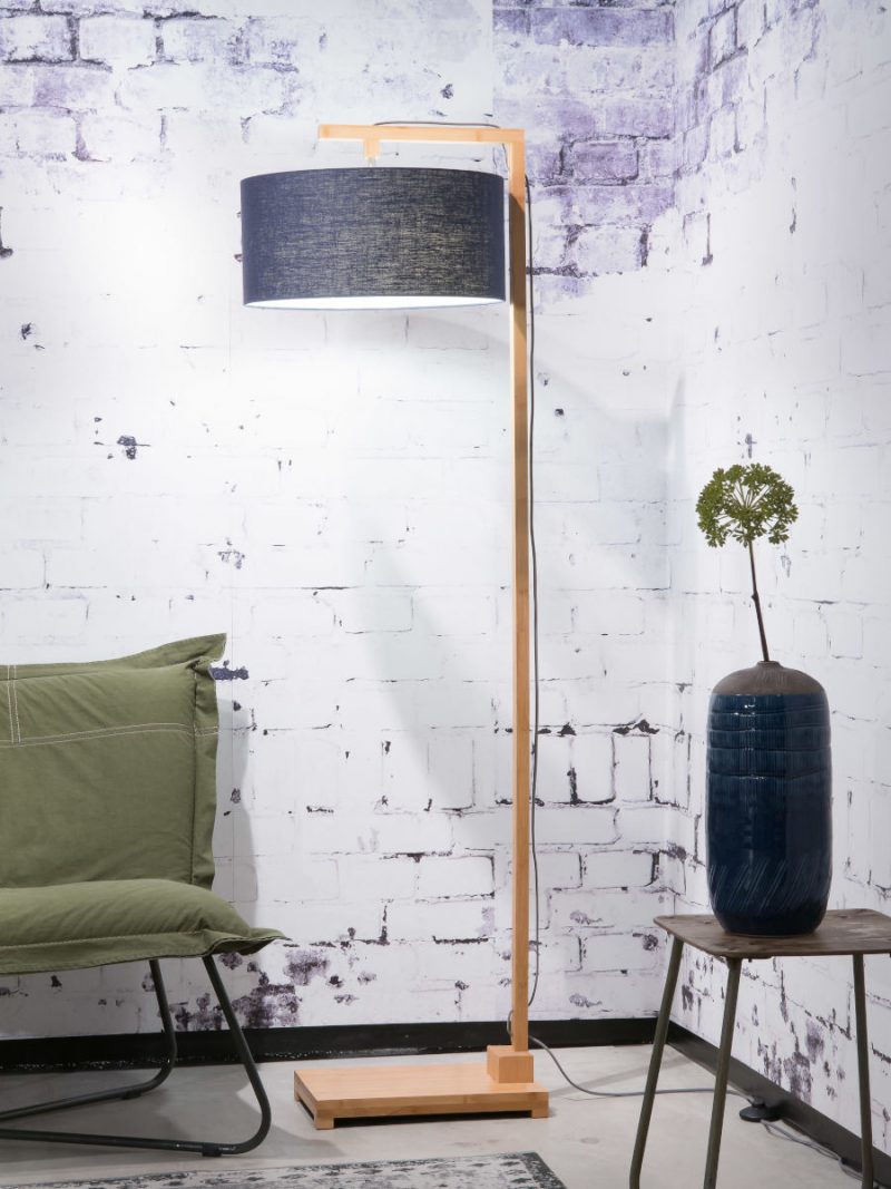 Blaue Leinen skandinavische Stehlampe GOOD&MOJO Himalaya – Bild 2