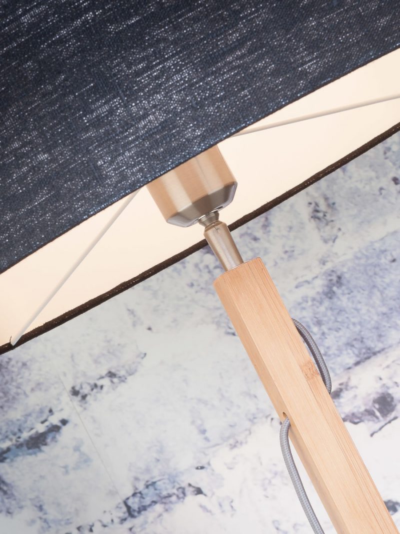 Blaue skandinavische Leinen Bambus Stehlampe GOOD&MOJO Fuji – Bild 3