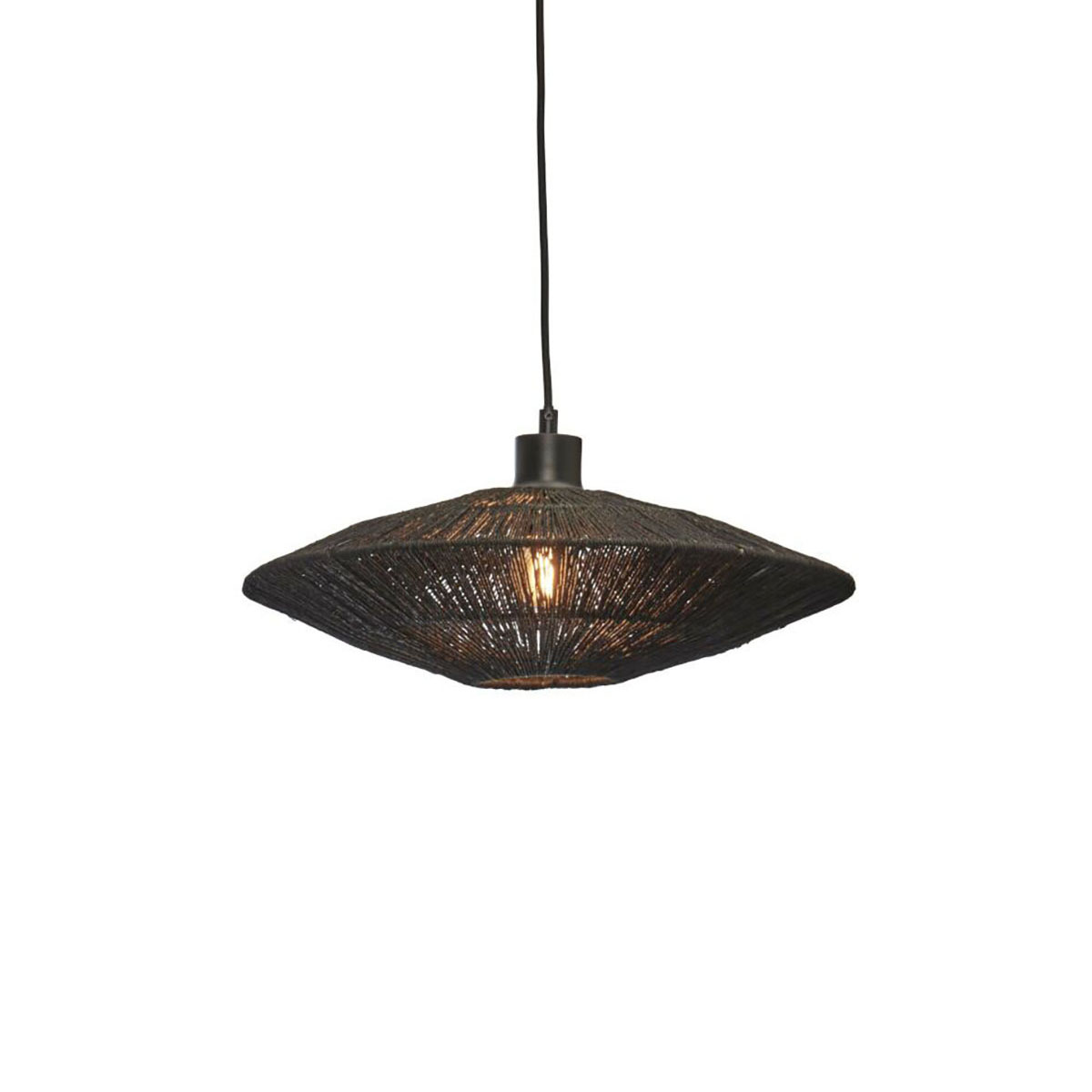 Bohemian-Metall-Rattan-Hängelampe in Schwarz GOOD&MOJO Iguazu