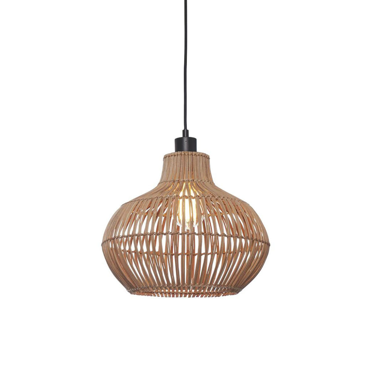 Bohemian-Rattan-Metall-Hängelampe in Natur GOOD&MOJO Kalahari