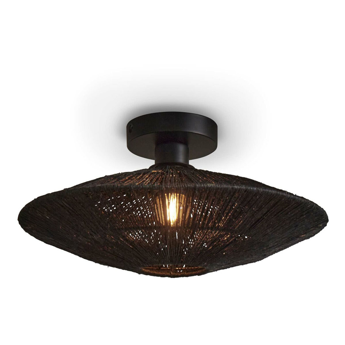 Bohemian-Schwarz-Rattan-Metall-Deckenleuchte GOOD&MOJO Iguazu