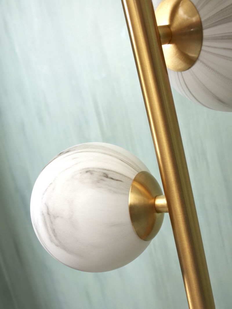 Goldene Stehleuchte mit 3 Designkugeln It's About RoMi Carrara – Bild 6
