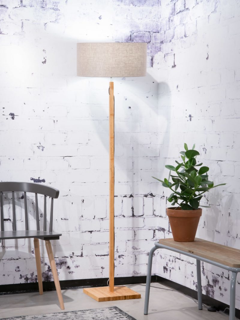 Graue Bambus Leinen skandinavische Stehlampe GOOD&MOJO Fuji – Bild 2