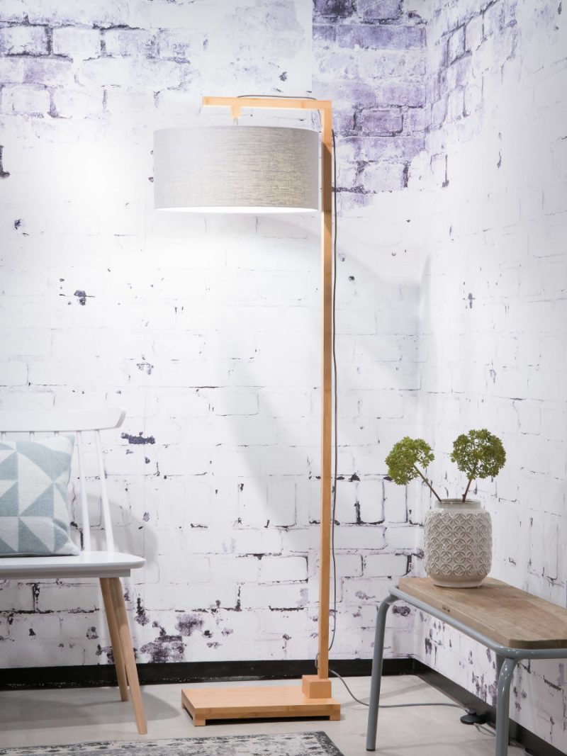 Graue Leinen skandinavische Stehlampe GOOD&MOJO Himalaya – Bild 2