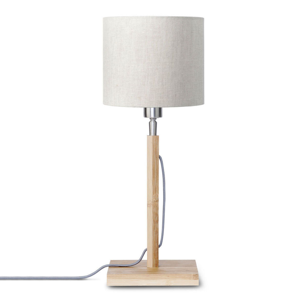 Runde graue Leinen skandinavische Tischlampe GOOD&MOJO Fuji