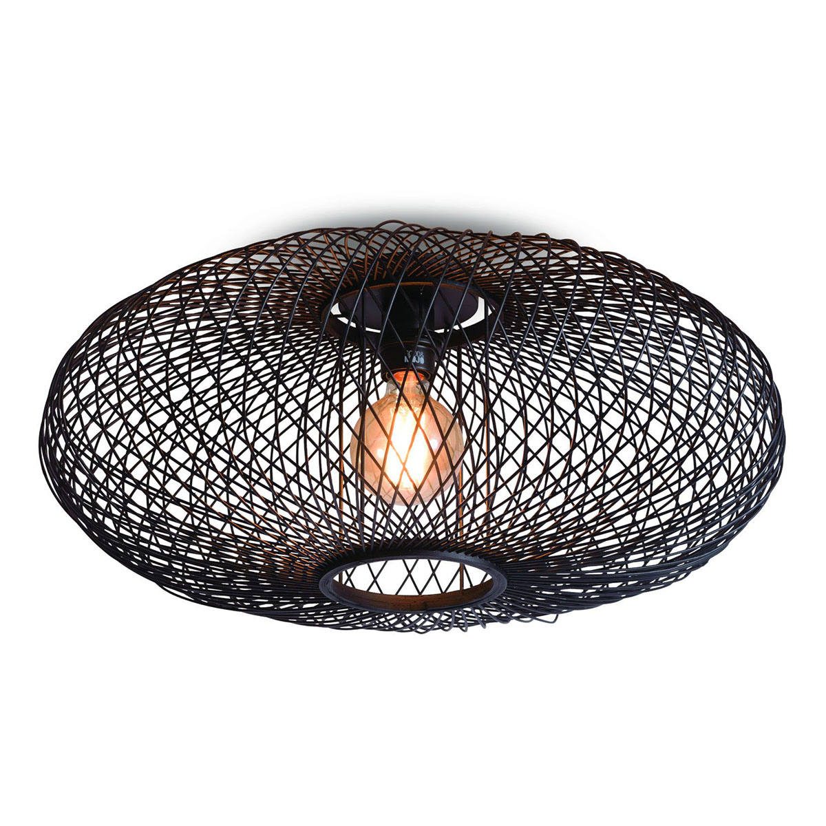Schwarze Bohemian Bambus-Deckenleuchte GOOD&MOJO Cango