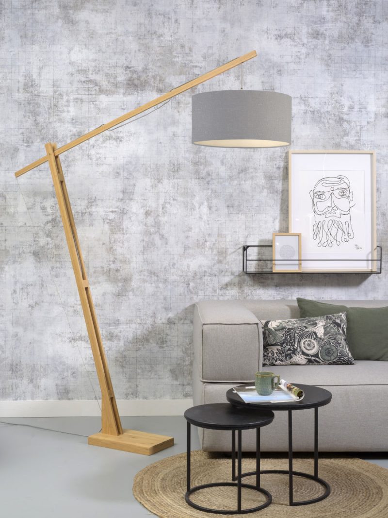 Skandinavische graue Leinen-Stehlampe GOOD&MOJO Montblanc – Bild 2