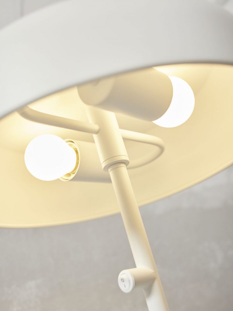 Weiße Retro-Metall-Tischlampe It's About RoMi Porto – Bild 3