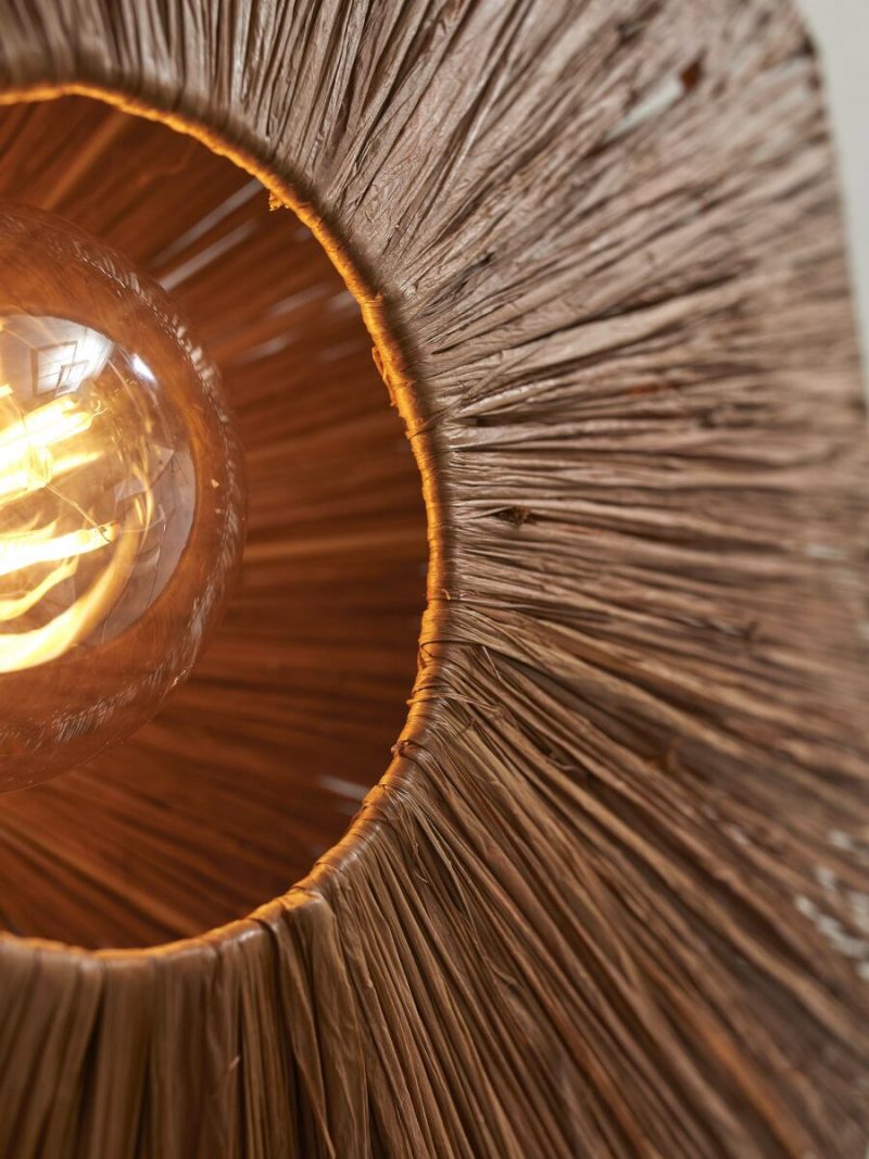 Achteckige Raffia Deckenlampe Braun L GOOD&MOJO Panama – Bild 6