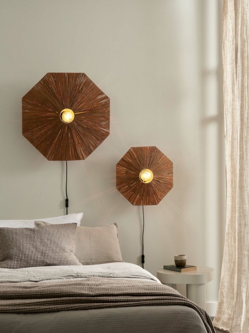 Achteckige Raffia Wandlampe Braun GOOD&MOJO Panama – Bild 2