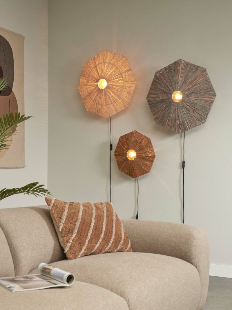 Achteckige Raffia Wandlampe Braun GOOD&MOJO Panama – Bild 3