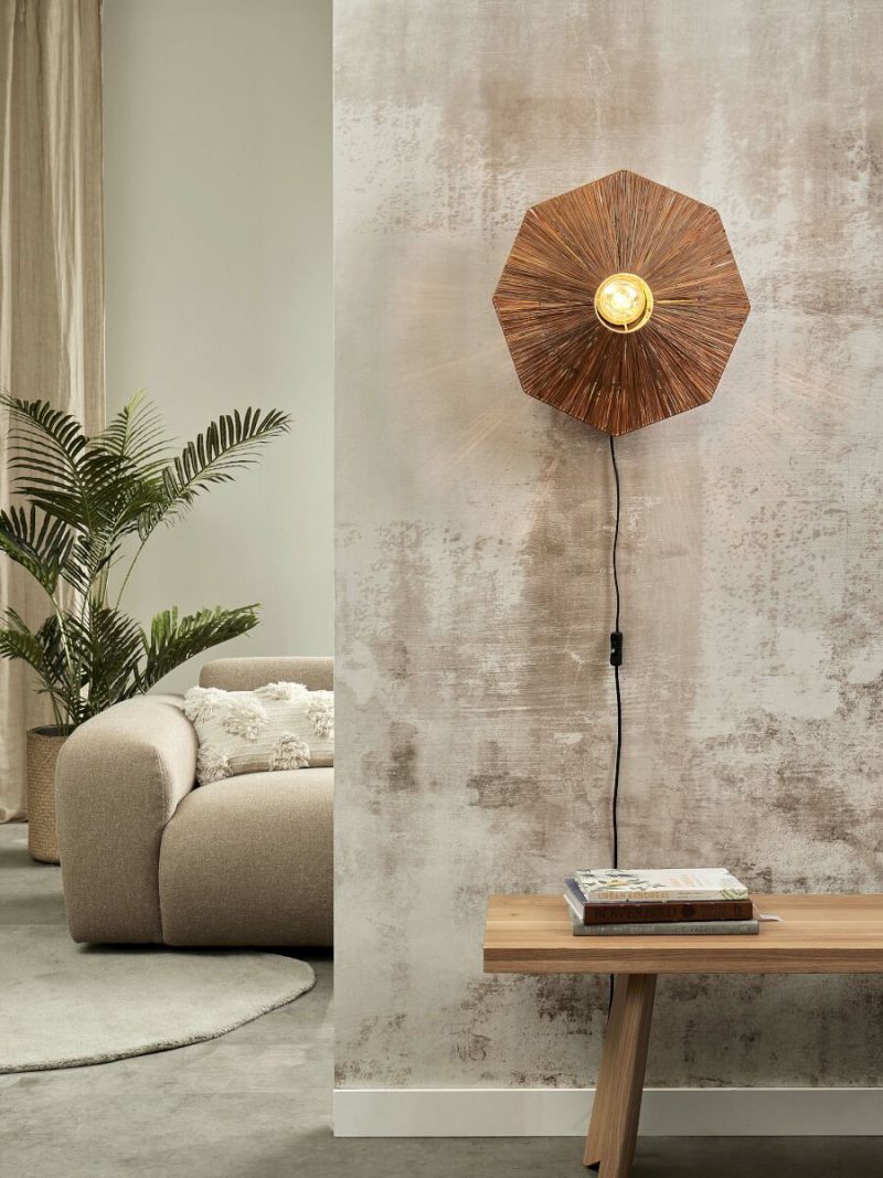 Achteckige Raffia Wandlampe Braun GOOD&MOJO Panama – Bild 5