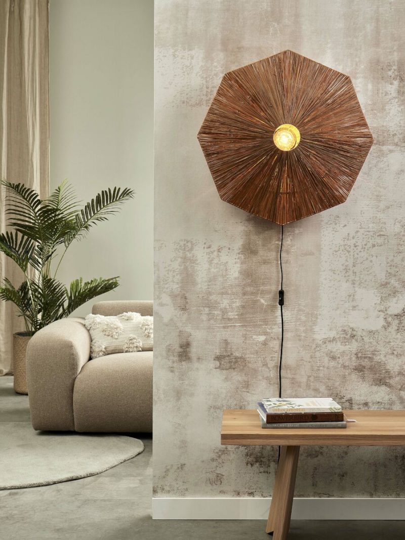 Achteckige Wandlampe Braun Raffia L GOOD&MOJO Panama – Bild 5