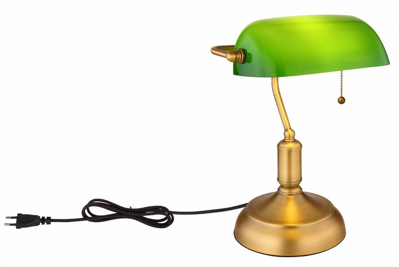 Klassische messing-grüne Metall-Tischlampe Globo Antique – Bild 3