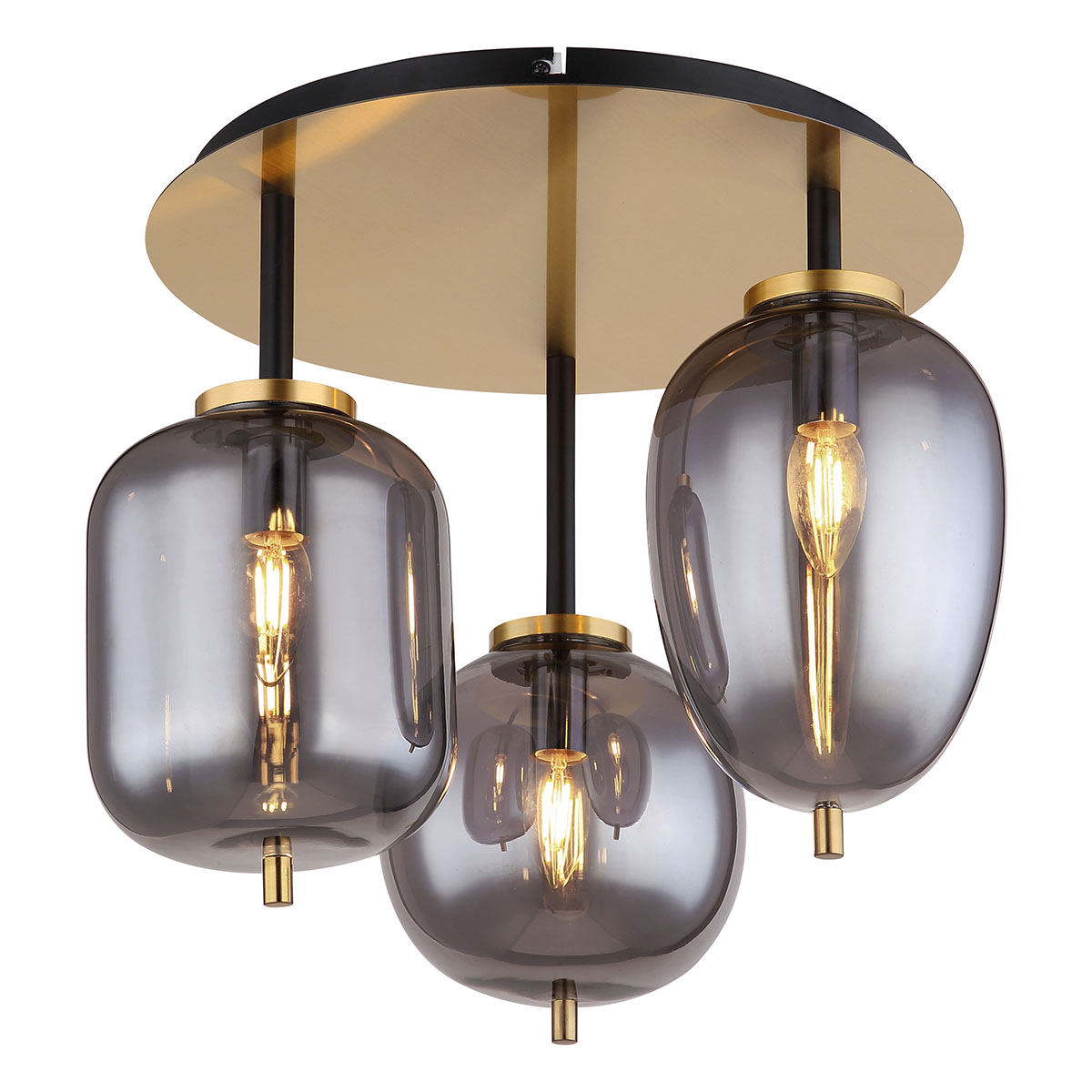 Klassische Messing Metall Deckenleuchte Globo Blacky I