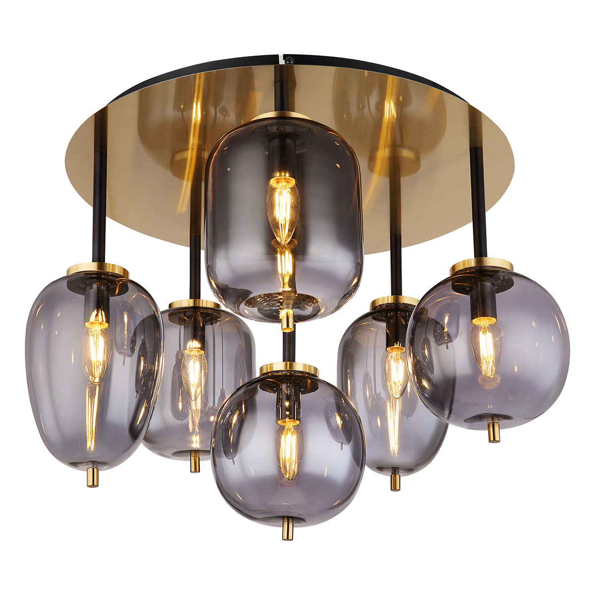 Klassische Messing Metall Deckenleuchte Globo Blacky I