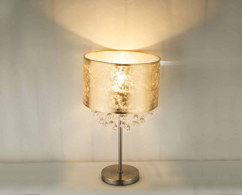 Klassische Metalltischlampe Nickel Globo Amy – Bild 3