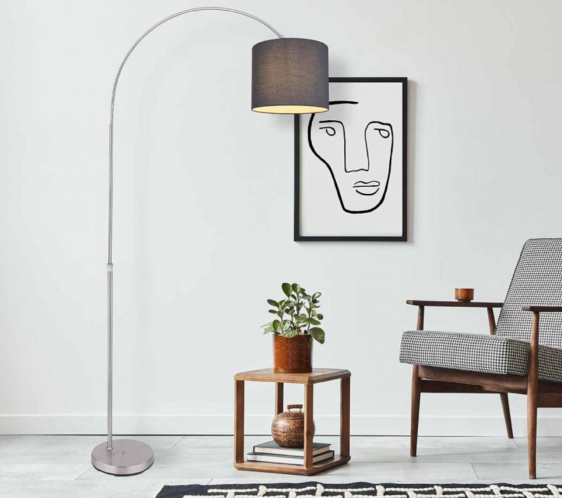 Klassische Nickel-Metall-Stehlampe Globo Sanna – Bild 4