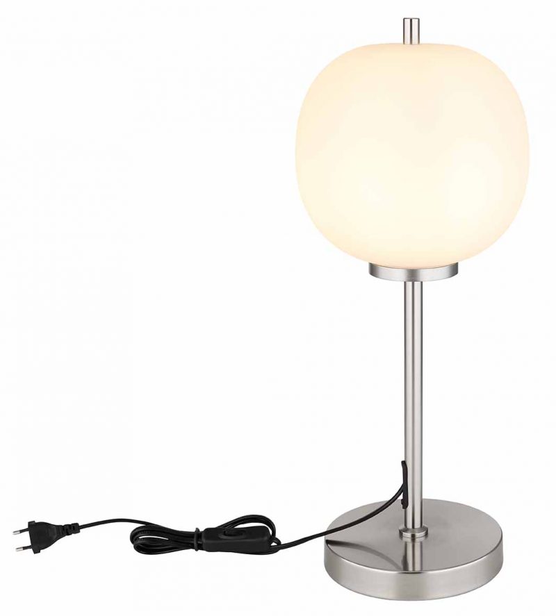 Klassische Nickel Metall Tischlampe Globo Blacky I – Bild 2