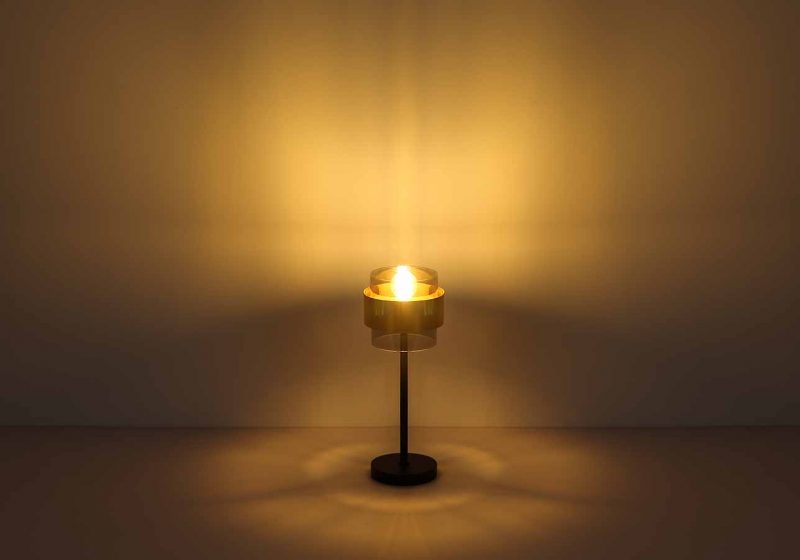Klassische Tischlampe aus schwarzem Goldmetall Globo Milley – Bild 5