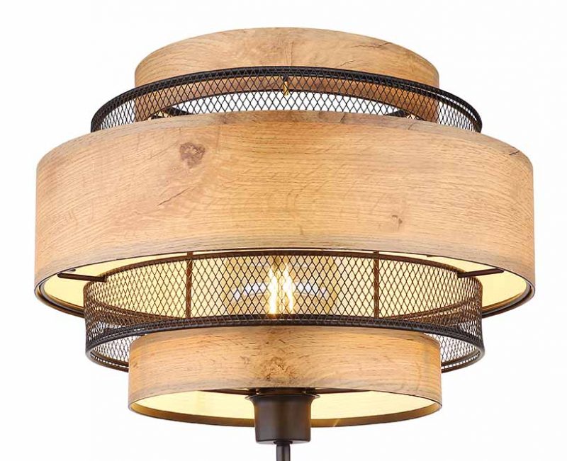 Ländliche schwarze Metall-Stehlampe Globo Soeni – Bild 3