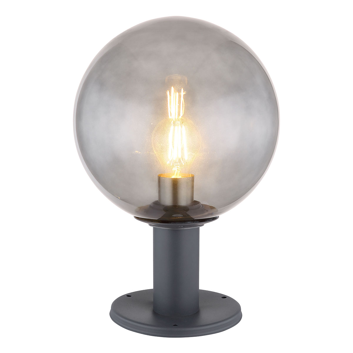 Moderne anthrazitfarbene Glas-Aluminium-Außenlampe Globo Hedwig