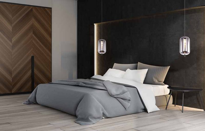 Black,And,White,Luxury,Bedroom,Interior,With,Double,Bed,Standing