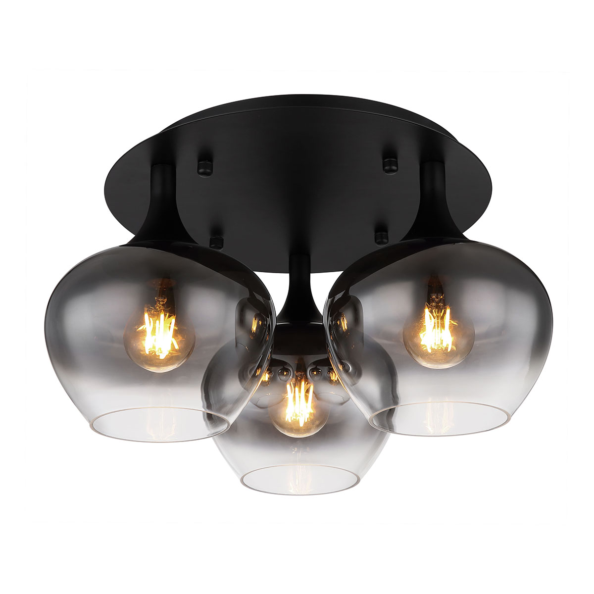Moderne runde schwarze Deckenlampe Globo Maxy