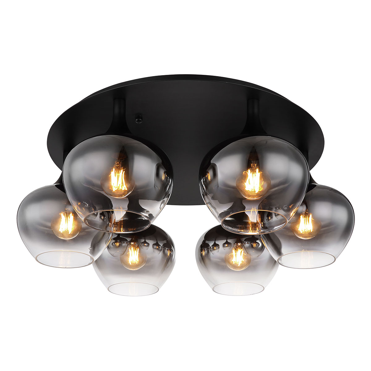 Moderne schwarze Deckenlampe Glas_Metall Globo Maxy