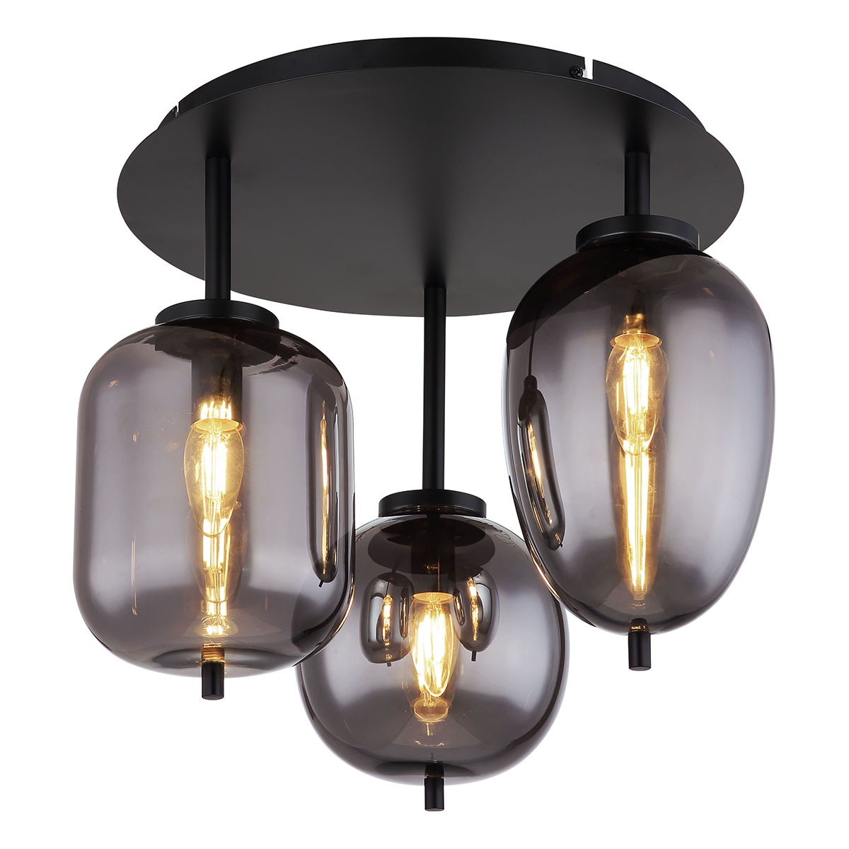 Moderne schwarze Metall Deckenleuchte Globo Blacky