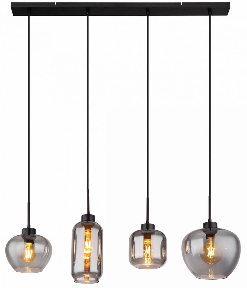 Moderne schwarze Metall-Hängelampen Globo Matt – Bild 2