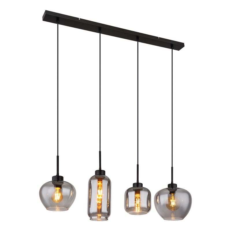 moderne-schwarze-metall-hängelampen-globo-matt-15549-4sh