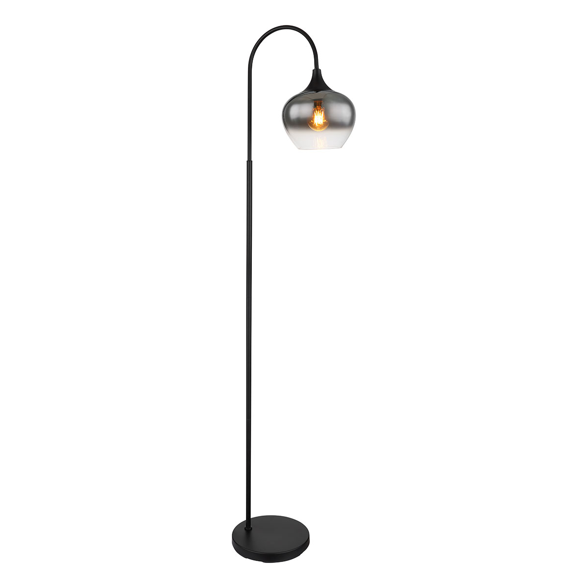 Moderne schwarze Metall-Stehlampe Globo Maxy