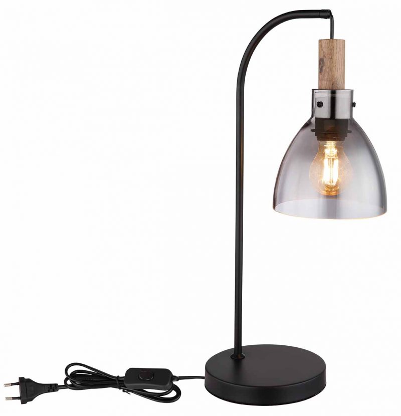 Moderne schwarze Metall-Tischlampe Globo Mattea – Bild 2