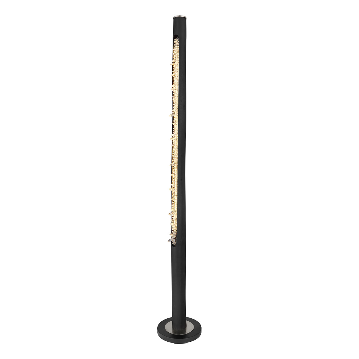 Moderne schwarze röhrenförmige Stehlampe Globo Felicitas