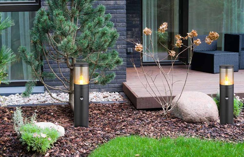 Pfeiler schwarze moderne Außenlampe Globo Xeloo – Bild 4