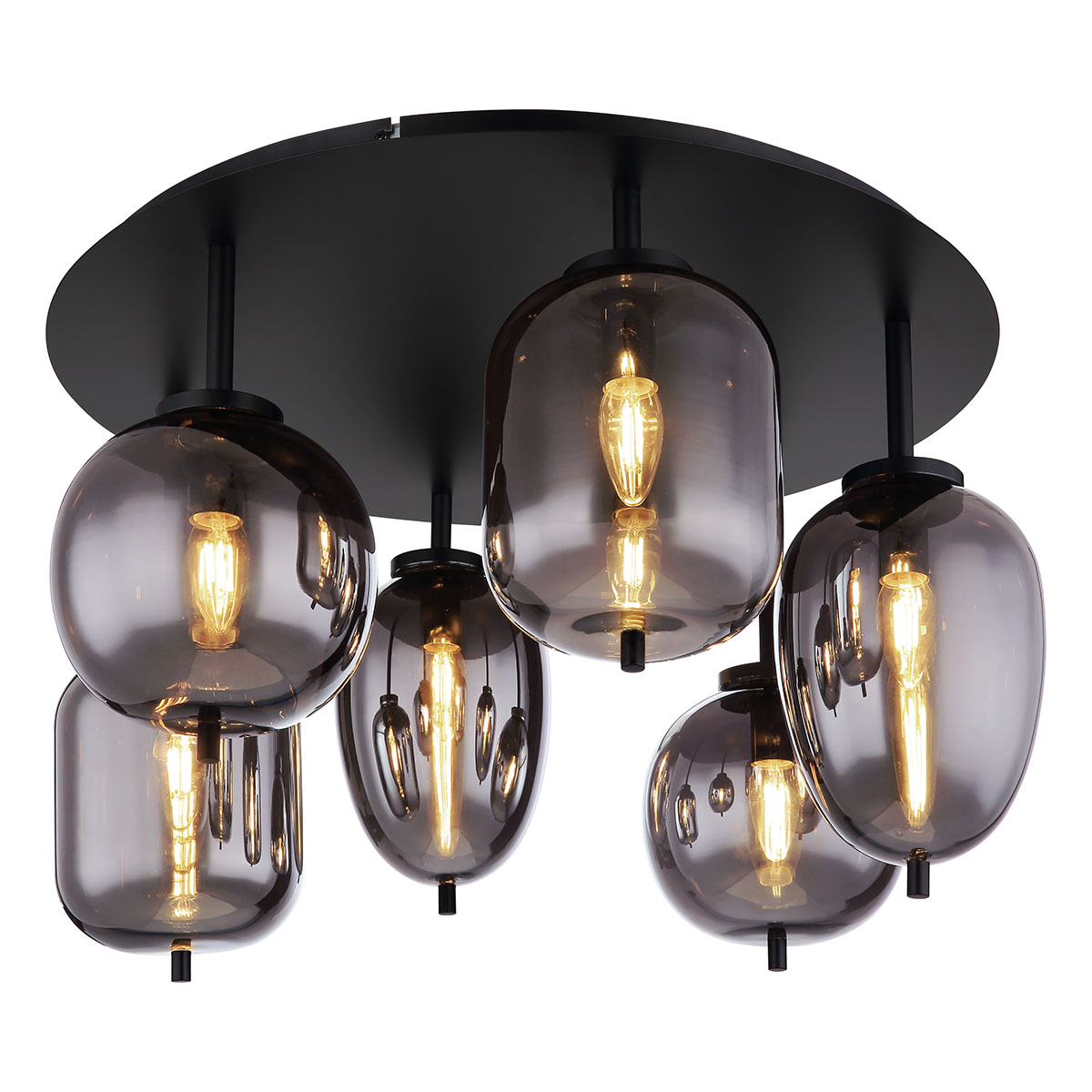 Runde moderne schwarze Deckenleuchte Globo Blacky