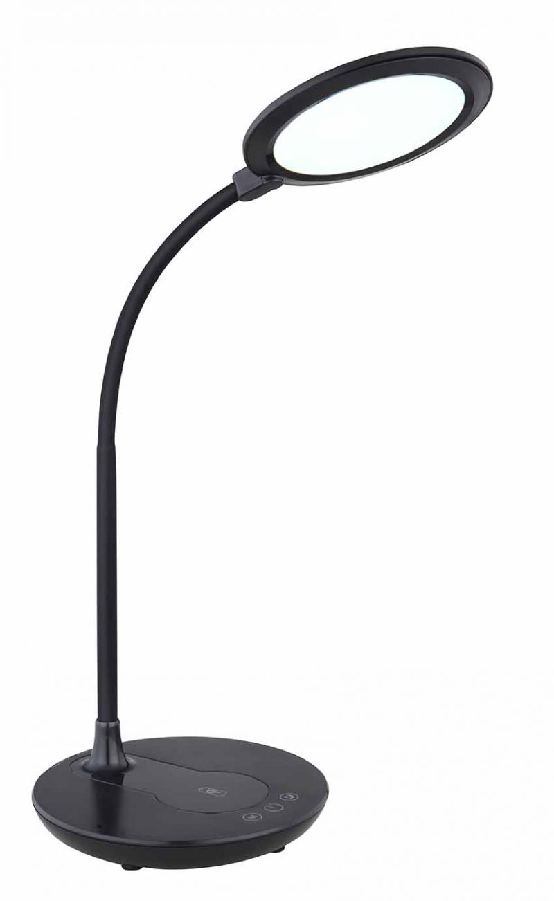 Runde Tischlampe Schwarz Wiederaufladbar Globo Regina – Bild 4