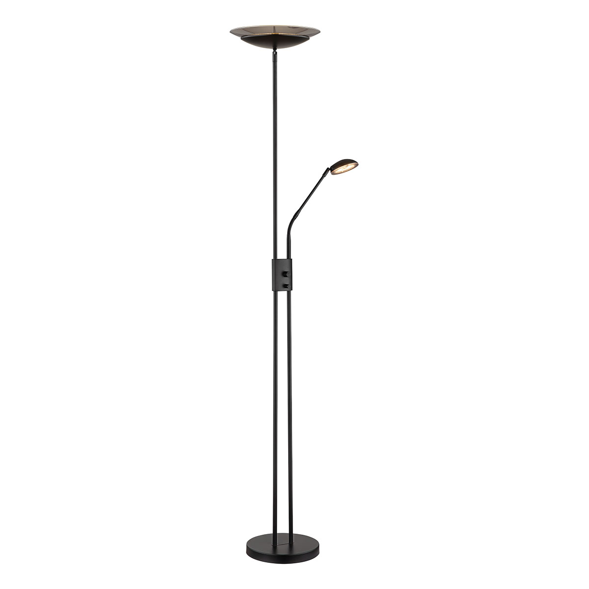 Schwarze Verstellbare Stehlampe 2-flammig Globo Ganina